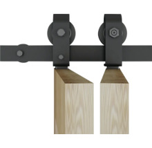 Schiebetürbeschlag mit zwei Rollen und Holztür