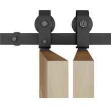 Schiebetürbeschlag mit zwei Holzpaneelen