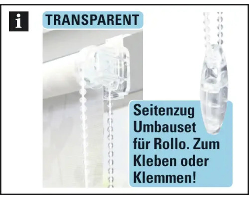 Rollo-Umbausatz für Seitenzug zum Kleben oder Klemmen