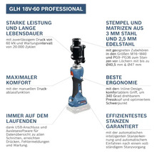 GLH 18V-60 Professional Stanzwerkzeug mit Zubehör und Produkteigenschaften