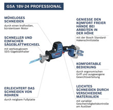 Bosch GSA 18V-24 Professional Akku-Säbelsäge mit Sägeblatt