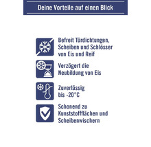 "Vorteile: Befreit Türdichtungen, Scheiben und Schlösser von Eis und Reif