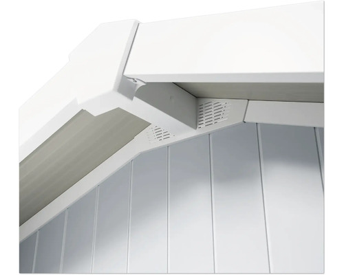 Detailansicht eines Gerätehauses mit Belüftung