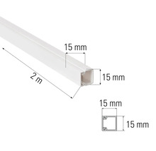 Kabelkanal, Länge 2 Meter, Abmessungen 15 x 15 Millimeter