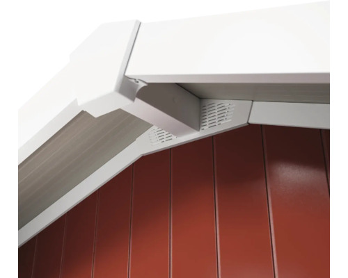 Detailansicht eines Gartenhauses mit Lüftung