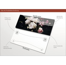 Glasbild Barock Flowers II 50x125 cm