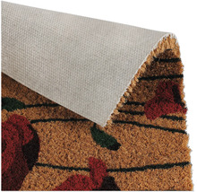 Fußmatte aus Kokosfaser mit Blumenmuster und Baumwollrücken