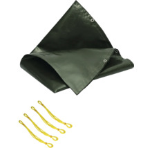 Abdeckplane mit Ösen und Befestigungsseilen