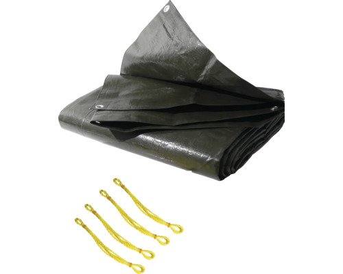 Abdeckplane aus Kunststoff mit Spannseilen