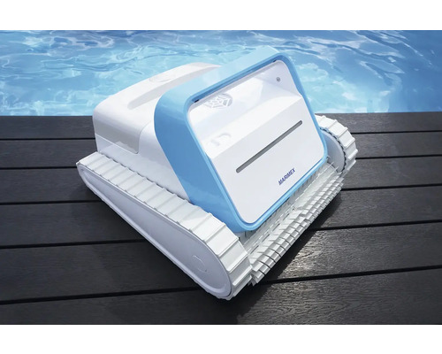 Marimex Poolreinigungsroboter auf Holzterrasse
