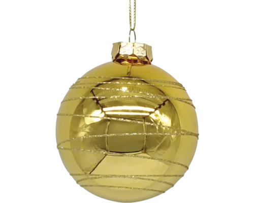 Goldene Weihnachtskugel mit Dekor