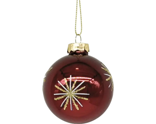 Christbaumkugel mit Sternmuster und Aufhänger