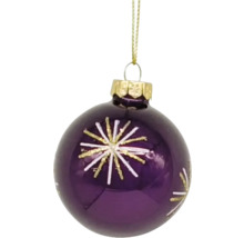 Lila Christbaumkugel mit Sternmuster zum Aufhängen