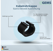 Kabelrohrkappe aus Polyamid 6 für Südausrichtung und Ostwestausrichtung