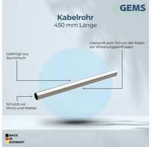 Aluminium Kabelrohr mit 450 Millimeter Länge zum Schutz von Kabeln vor Witterungseinflüssen