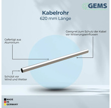 Kabelrohr, 620 Millimeter Länge, aus Aluminium gefertigt