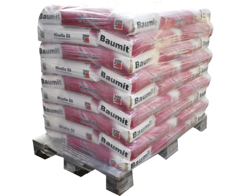Palette mit mehreren Säcken Baumit Nivello 50 Ausgleichsmörtel