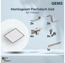 Montageset für Flachdach Süd für ein Modul