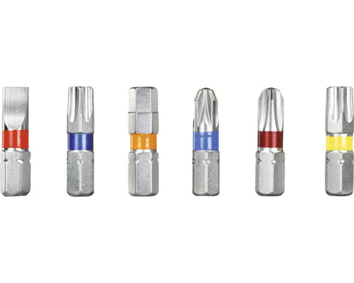 Bit-Sortiment mit verschiedenen Aufsätzen für Schraubarbeiten