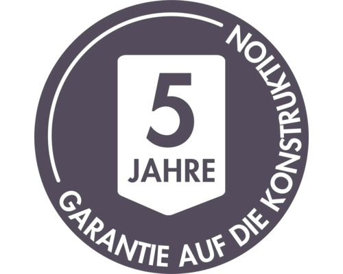 5 Jahre Garantie auf die Konstruktion