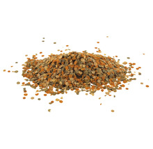 Haufen Fischfutterflocken