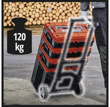 Werkzeugkoffer-Set mit Rollen und einer maximalen Traglast von 120 Kilogramm.