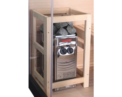 Harvia Vega Compact Saunaofen mit Saunasteinen und Holzrahmen