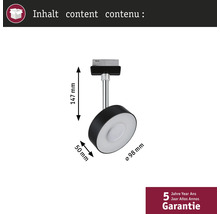 Abmessungen einer schwarzen und weißen Deckenleuchte