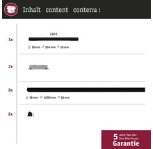 Inhalt des Produkts mit Garantieinformationen