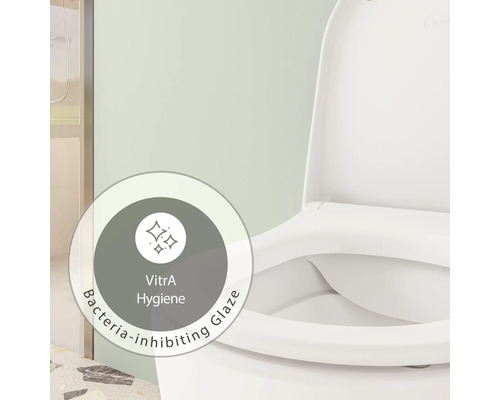 VitrA Hygiene Bakterien-hemmende Glasur auf einer Toilette