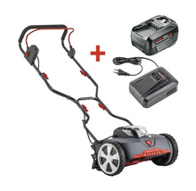 Akku-Rasenmäher mit Akku und Ladegerät