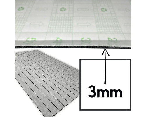 3 mm Bootsdeckbelag mit Streifenoptik