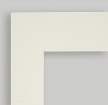 Detailansicht eines weißen Bilderrahmenprofils.