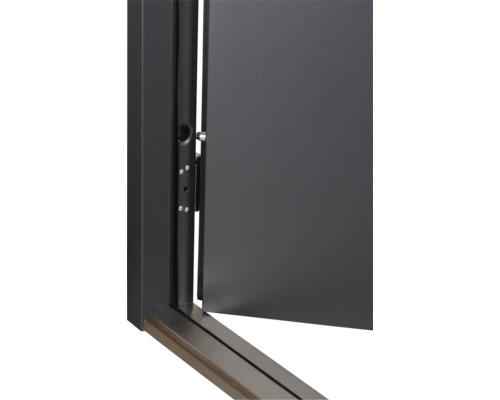 Detailansicht einer einflügeligen Außentür mit Schloss