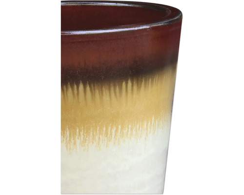 Detailansicht eines mehrfarbigen Pflanzgefäßes