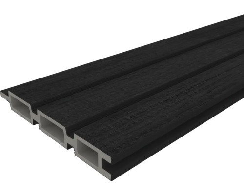 Dunkles Fassadenprofil aus Kunststoff