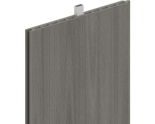 Kunststoffpaneel mit Holzstruktur und Verbindungsprofil