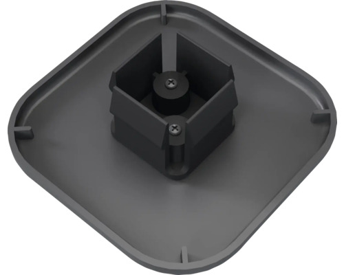 Graue Montageplatte mit Schrauben