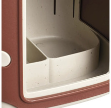 Detailansicht eines Aufbewahrungsbehälters mit Fächern