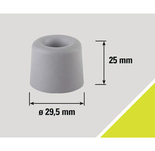 Grauer Türstopper mit den Maßen 25 mm Höhe und 29,5 mm Durchmesser