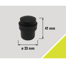 Schwarzer Türstopper aus Gummi mit den Maßen 41 mm Höhe und 33 mm Durchmesser