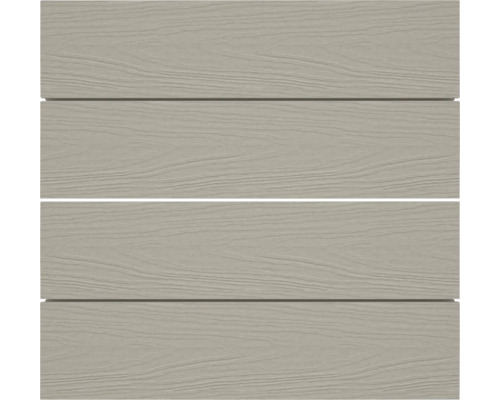 Vier Fassadenverkleidungsbretter mit Holzstruktur