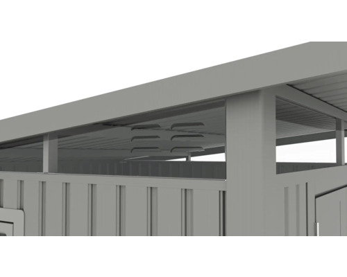 Detailansicht eines Gerätehauses mit Belüftung