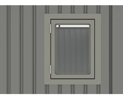 Detailansicht eines Fensters in einer Holzwand
