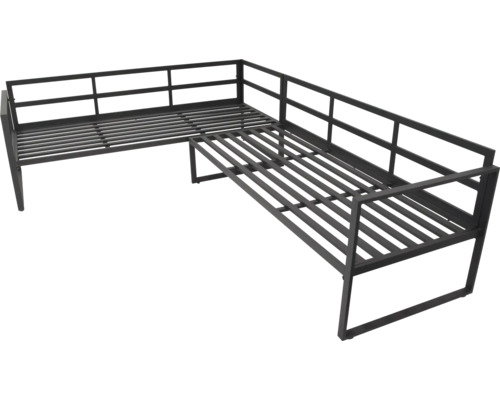Eckige Metallgartenbank mit Lattenrost