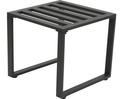 Hocker aus Metall mit Lamellensitzfläche