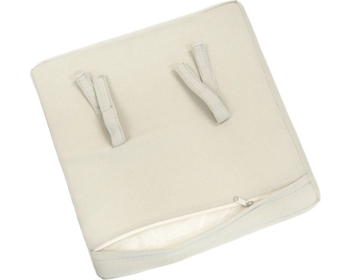 Quadratisches Sitzkissen mit Reißverschluss und Befestigungsbändern