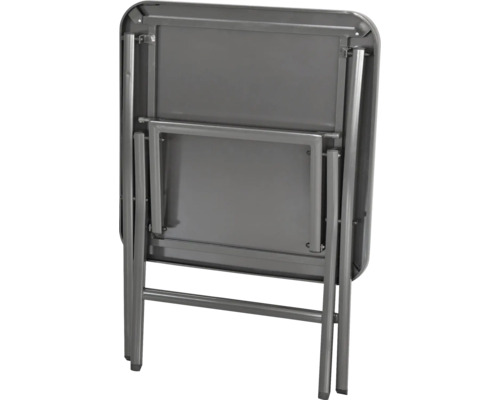 Zusammengeklappter Klapptisch mit Metallgestell