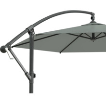 Detailansicht eines Sonnenschirms mit Kurbelmechanismus