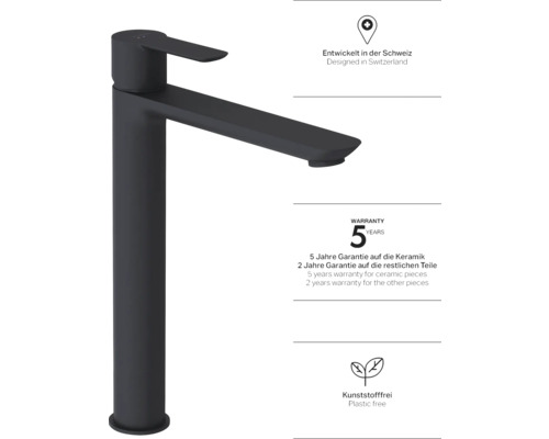 Hoher Waschtischmischer zur Montage auf Waschtischplatten